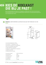 Product informatie ETNA koelkast inbouw EEK206VA