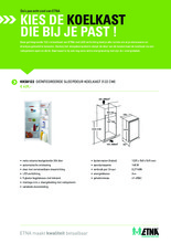 Product informatie ETNA koelkast inbouw KKS8122