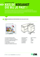 Product informatie ETNA koelkast onderbouw KVO182