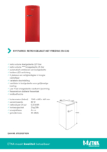 Product informatie ETNA koelkast rood KVV754ROO