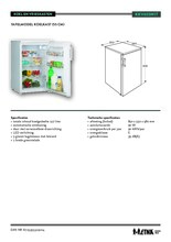 Product informatie ETNA koelkast tafelmodel KKV655WIT