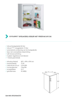 Product informatie ETNA koelkast tafelmodel KVV549WIT