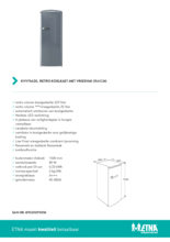 Product informatie ETNA koelkast zilver KVV754ZIL