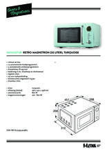 Product informatie ETNA magnetron turquoise SMV620TUR