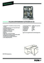 Product informatie ETNA vaatwasser inbouw VW149WIT