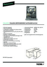 Product informatie ETNA vaatwasser inbouw VW644RVS