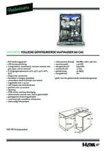 Product informatie ETNA vaatwasser inbouw VW747RVS