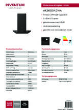 Product informatie INVENTUM afzuigkap wand mat-zwart AKB6004ZWA