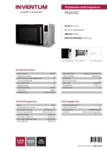 Product informatie INVENTUM combi/magnetron zilver MN305C