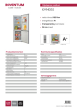 Product informatie INVENTUM koelkast KV1435S