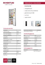 Product informatie INVENTUM koelkast KV2001S
