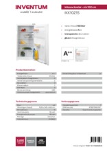 Product informatie INVENTUM koelkast inbouw IKK1021S