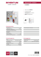 Product informatie INVENTUM koelkast inbouw K0880