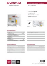 Product informatie INVENTUM koelkast onderbouw IKK0821D