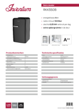 Product informatie INVENTUM koelkast retro zwart RKK550B