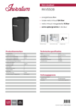 Product informatie INVENTUM koelkast retro zwart RKV550B