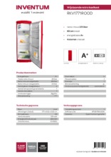 Product informatie INVENTUM koelkast rood RKV1771ROOD
