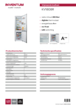 Product informatie INVENTUM koelkast rvs KV1808R