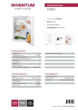 Product informatie INVENTUM koelkast tafelmodel KK550