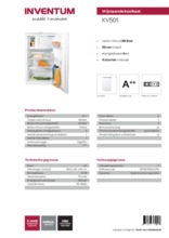 Product informatie INVENTUM koelkast tafelmodel KV501