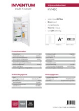 Product informatie INVENTUM koelkast wit KV1430