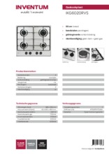 Product informatie INVENTUM kookplaat inbouw IKG6020RVS