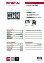 Product informatie INVENTUM kookplaat inbouw IKG7523WGRVS