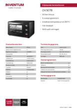 Product informatie INVENTUM oven OV307B