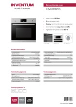 Product informatie INVENTUM oven inbouw IOV6011RVS