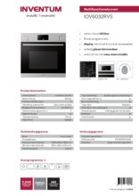 Product informatie INVENTUM oven inbouw IOV6032RVS