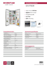 Product informatie INVENTUM side/by/side koelkast SKV1780R