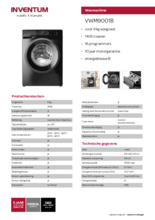 Product informatie INVENTUM wasmachine VWM9001B