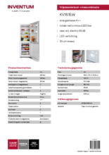 Product informatie Inventum koelkast KV1615W