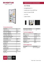 Product informatie Inventum koelkast KV1781B