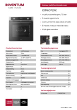 Product informatie Inventum oven inbouw IOM6072RK