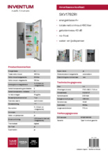 Product informatie Inventum side-by-side koelkast SKV1782RI