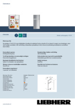Product informatie LIEBHERR koelkast CTel2131-21