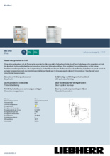 Product informatie LIEBHERR koelkast inbouw IRd 3900-20