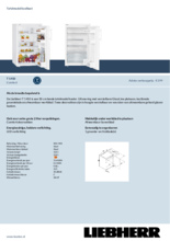 Product informatie LIEBHERR koelkast tafelmodel T1410-22