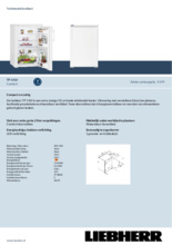 Product informatie LIEBHERR koelkast tafelmodel TP1410-22