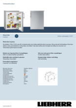 Product informatie LIEBHERR koelkast tafelmodel rvs TPesf1710-22