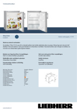 Product informatie LIEBHERR koelkast tafelmodel rvs TPesf1714-22