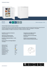 Product informatie LIEBHERR vrieskast tafelmodel GP1476-21