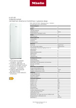 Product informatie MIELE koelkast K4373ED WS