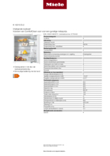 Product informatie MIELE koelkast tafelmodel K12010S-2