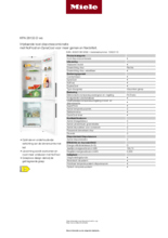 Product informatie MIELE koelkast wit KFN 28133 D ws