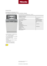 Product informatie MIELE vaatwasser inbouw G5640SCI CLST