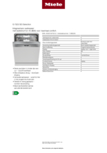 Product informatie MIELE vaatwasser inbouw G7222 SCI