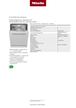 Product informatie MIELE vaatwasser inbouw G7278 SCVI XXL