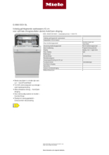 Product informatie MIELE vaatwasser inbouw smal G5690SCVI